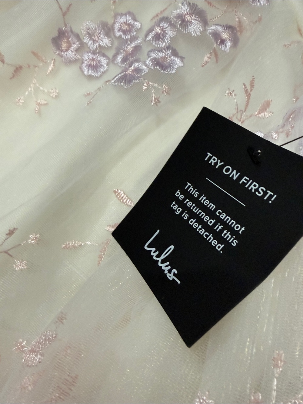 NWT Lulu’s Distinctly Sweet Ivory/White Blush Floral Embroidered Midi Dress XS - Picture 7 of 11